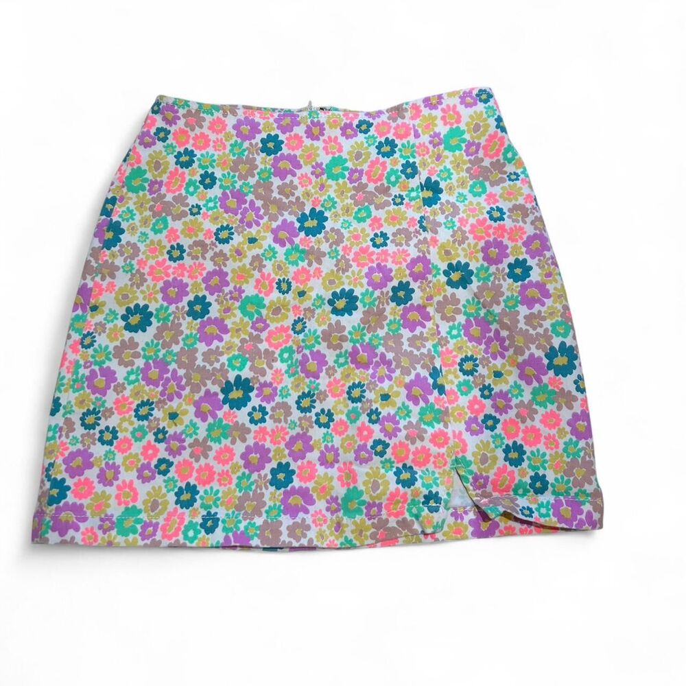 Multicolored Floral Mini Skirt